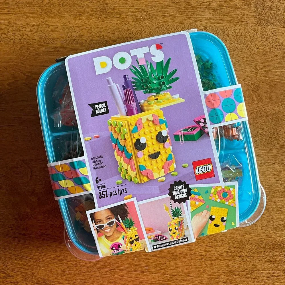 Lego Dots pineapple pencil holder set NIB